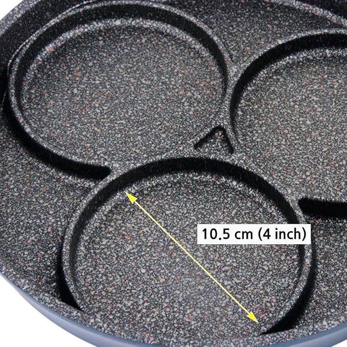 UPIT 3-Cup Egg Frying Pan for Induction Stovetop, Nonstick Coating Aluminum Egg Cooker Pan