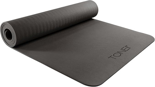 TONE Fitness Yoga Mat 1/4" Thick Non Slip Exercise & Pilates Mat for Home Workouts with Carrying Strap | Multiple Options