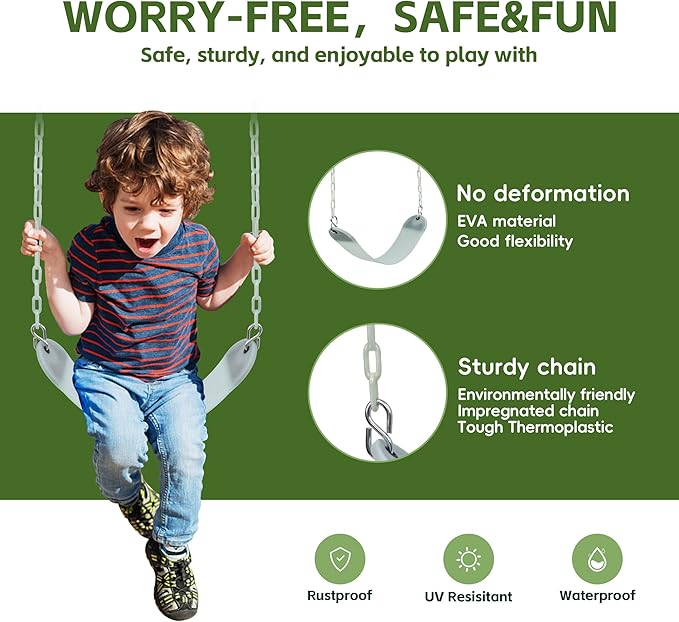 Heavy Duty 66 Inches Chain Plastic Coated Swing Seat Replacement Swing Set Accessories Outdoor Glow in The Dark