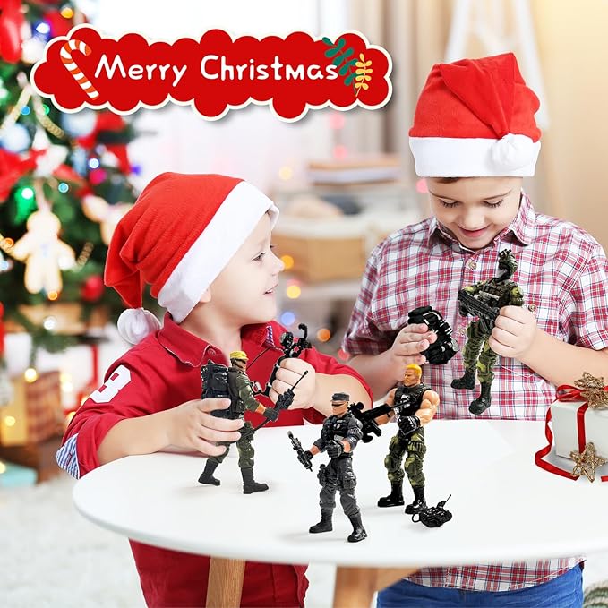 12 Pcs Army Men Action Figures,Military Soldier Toy Military Playset for Boys,US Army Men Action Figure with Weapon,Army Toy Set for Boys Age 4-7