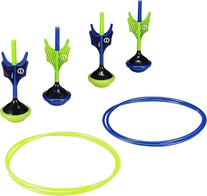 Spalding - Lawn Darts Set, 6 Piece Outdoor Toss Game with 4 Soft Tip Lawn Darts and 2 Large Target Rings, All Weather Backyard Family Game for Indoor Outdoor Play