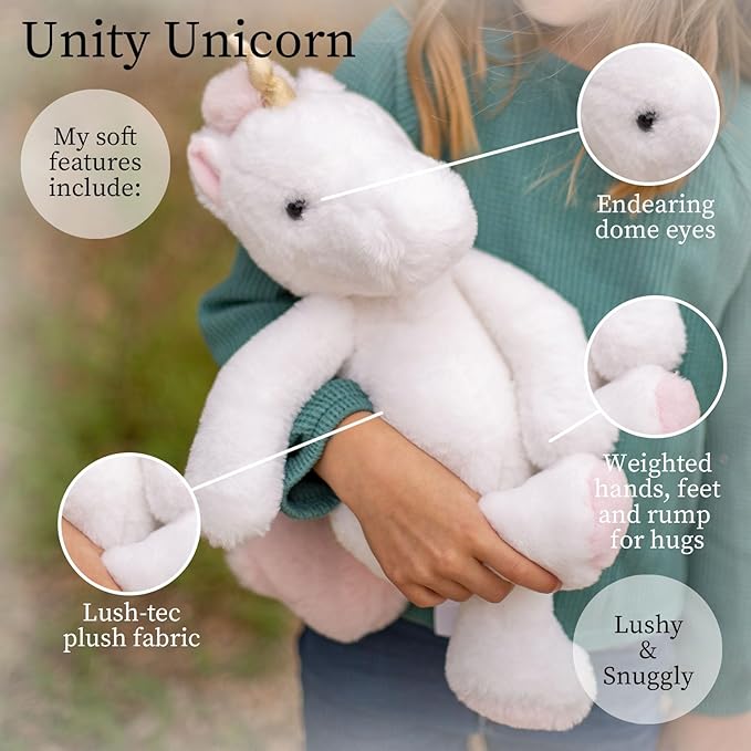 World's Softest Plush Unity Unicorn, Off White, Lushee, Large, 16" Stuffed Animal for Baby, Toddler, Kids, Adults - Soft, Huggable Unicorn- Adorable Toy Made from Kid-Friendly, Quality Materials