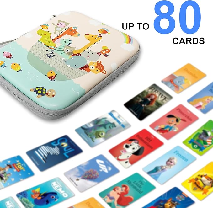 Card Case for Yoto Player Cards, Portable Yoto Card Binder with Zipper & 80 Pockets, Large Capacity Card Ctorage for Yoto Player Card