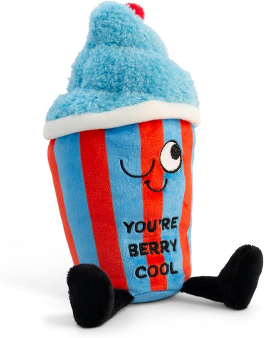 Snowcone Plushie - You're Berry Cool Punny Ice Desert Plush, Cute Food Plushie Gift for Kids