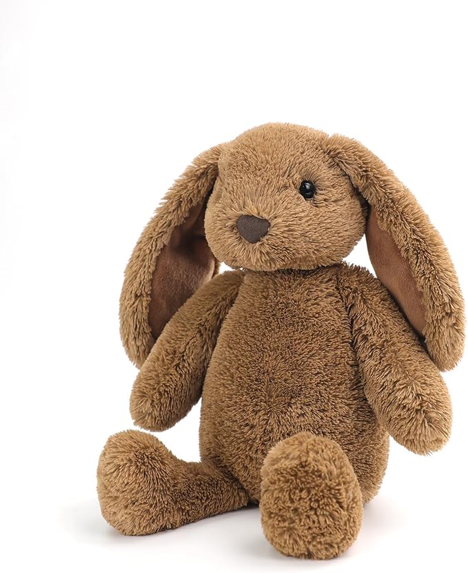 RECUR Plush Rabbit Stuffed Animals Toy,Soft Plushie Brown Rabbit,12 Inches,Adorable Gift for All Ages
