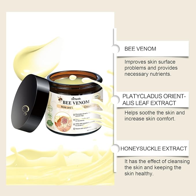 Bee Venom Skin Restoration Cream,bee venom Comprehensive cream,bee venom all in one cream For All Skin Types, Bee Venom Natural Skin Moisturizer,Effectively Reduce Blemishes（1pcs）