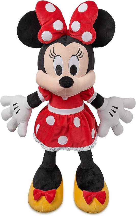 DISNEY STORE Official Minnie Mouse Plush - Red Dress – Large 21 1/4 Inches Disney Stuffed Animals, Soft & Cuddly Toy, Plushies for Kids & Fans, Suitable for All Ages