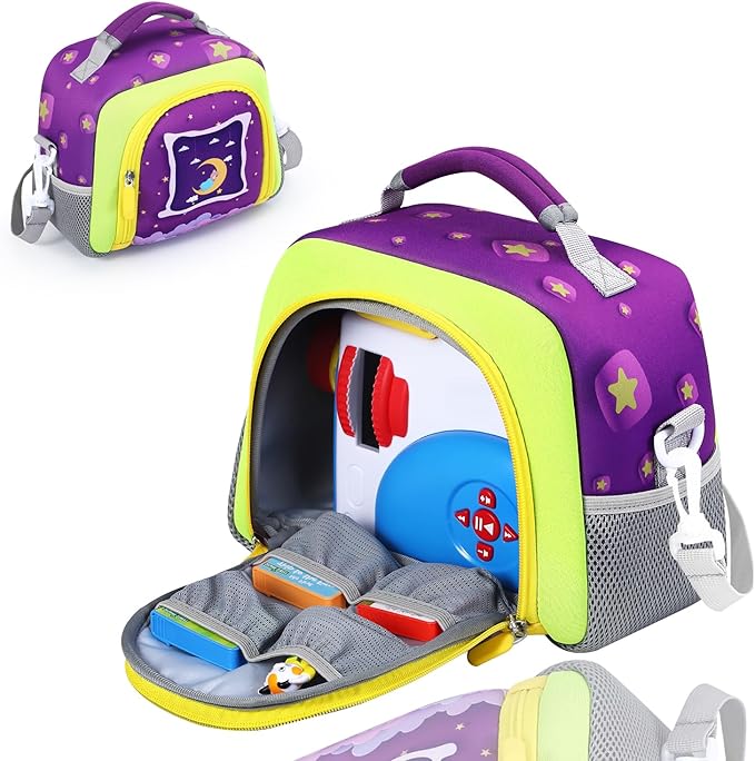 Carrying case Bag Compatible with Little Tikes Story Dream Machine Books Starter Set，Storage for Storybook, Audio Play, Character Travel bag (Purple)