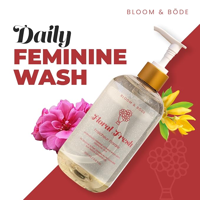 Bloom & Bōde Floral Fresh Feminine Intimate Wash, pH-Balanced, 11.8 fl oz