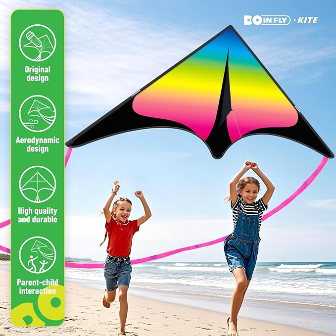 Kite for Ages 8-12, Easy to Fly and Assemble Rocket Kites for Beginner, Single Line String Professional Kites for Beach and Outdoor Activity
