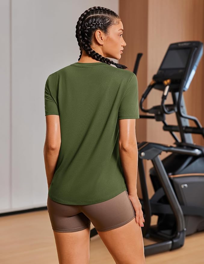 PINSPARK Soft Workout Tops for Women UPF 50+ Sun Protection Shirt Quick Dry Athletic Running Hiking Travel Basic Tee Shirts