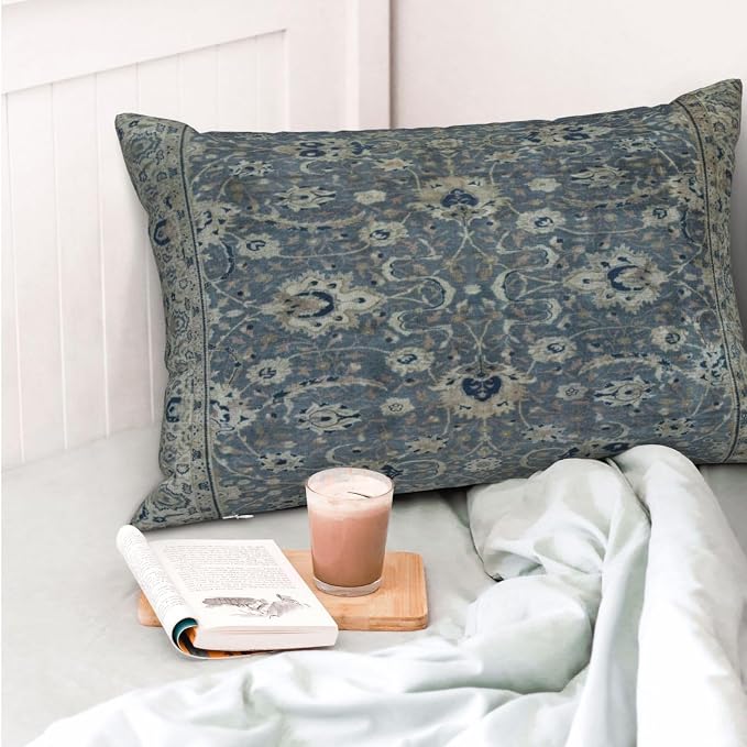 Antique Turkish Hereke Rug Print Pillow Covers Decorative Lumbar Throw Pillowcase 12x20 Inch Couch Cushion Cover for Home Decor Living Room Bedroom College Dorm Bed Car Sofa