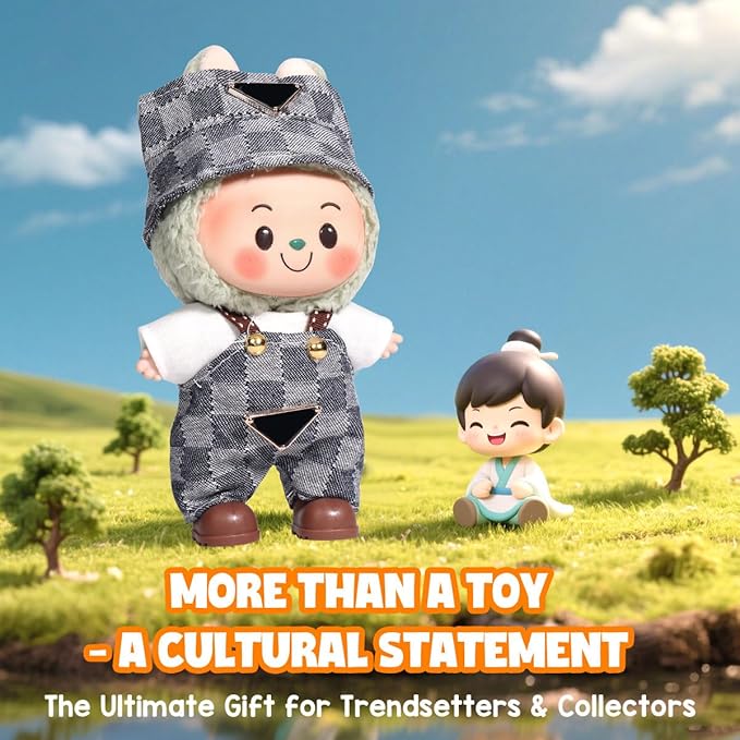AICase for 17cm Doll Clothes/Outfit,Clothes Set for 17cm Doll,3 Piece Set Hat Clothing,Boys and Girls Stylish Adorable Dolls Clothes Accessories_Grey