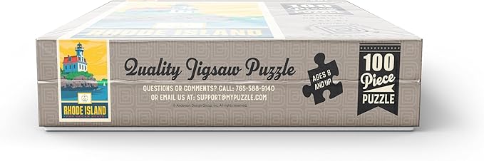 MyPuzzle Rhode Island: The Ocean State - Premium 100 Piece Jigsaw Puzzle for Adults