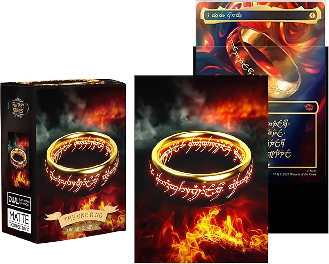 Katomula 100 MTG Card Sleeves with 100 Inner Sleeve, Textured Back Art Sleeves, Fit Standard Size Cards- The-One-Ring