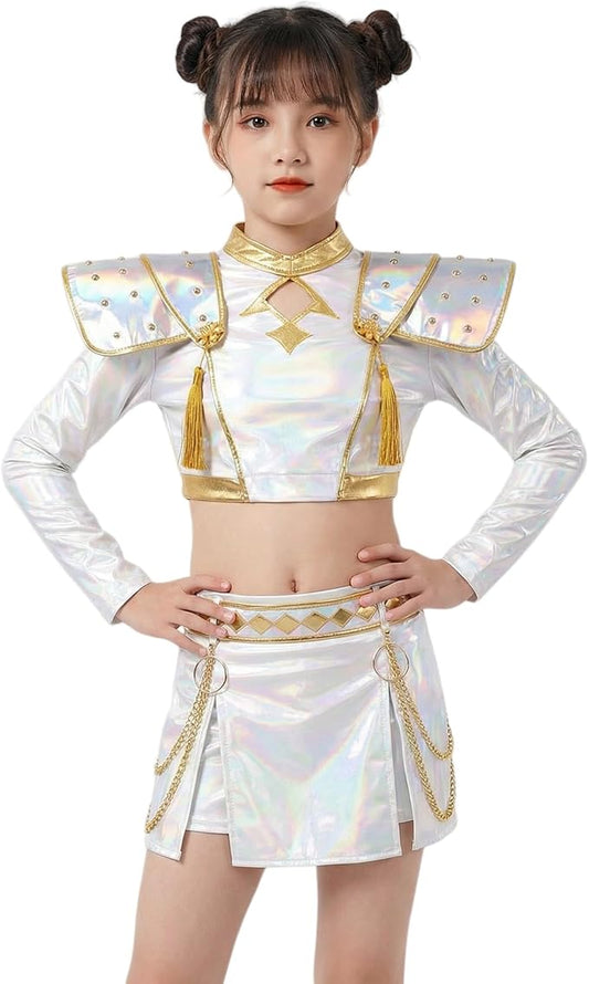Skirt Set Dance Outfit Set Stage Costumes for Girls Party Costume