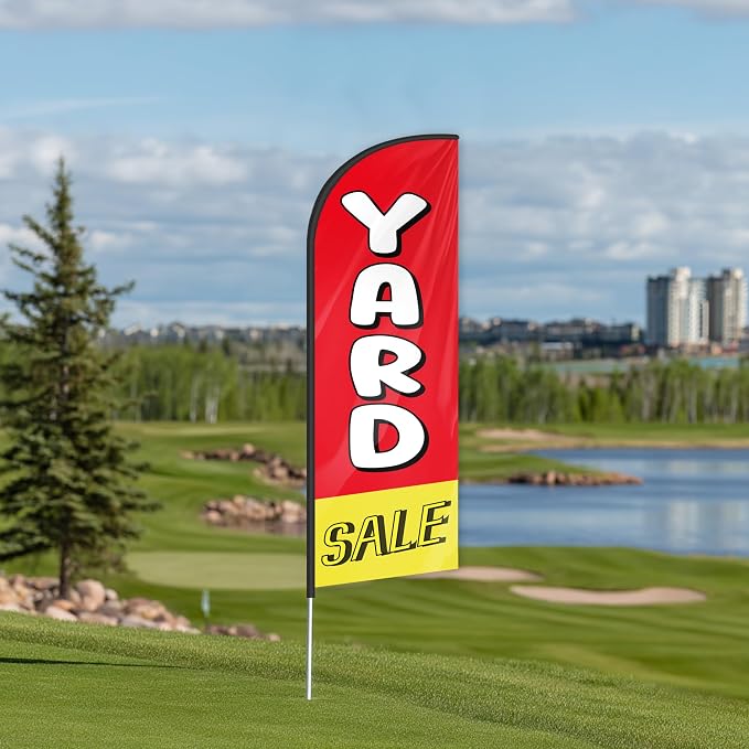 Yard Sale Feather Flag for Storefronts Fairs,6 FT (Flagpole Not Included) | Business Advertising Flag
