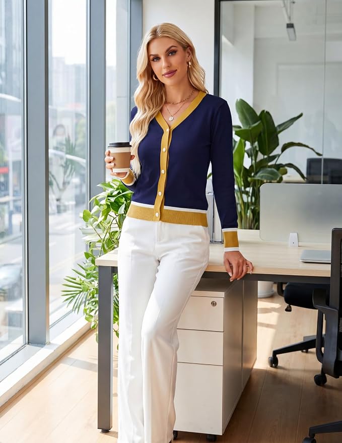 GRACE KARIN Cardigan Sweaters for Women Lightweight Long Sleeve Cropped Cardigan Summer Fall Fashion Clothing Outfits Shrug