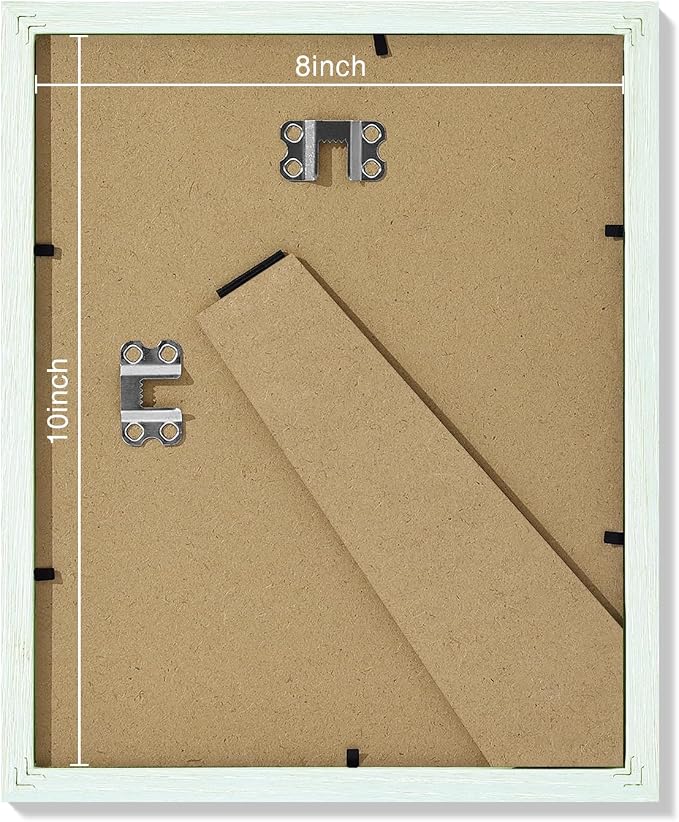 Vittanly 8x10 Picture Frames Set of 9, Wall & Tabletop, Vintage Green | Display Pictures 5x7 with Mat or 8x10 without Mat, Small Photo Frames, Engineered Wood with Shatter Resistant Plexiglass