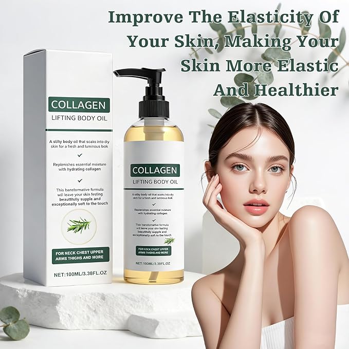 2 Packs Hydrating Collagen Oil For Body & After Shower,Collagen Lifting Body Oil After Shower with Hydrating Formula For Women & Men Lightweight Non-Greasy (3.38 Fl Oz)