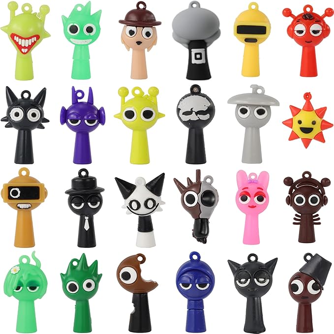 WMP® Sprunky Action Figures Mystery Box, Sprunky Mystery Box, 24PCS Sprunky Figures, Office Room Figurine Decor, Colorful Mystery Animal Action Figurines Set, Sprunky Toys Birthday Party Adults Kids