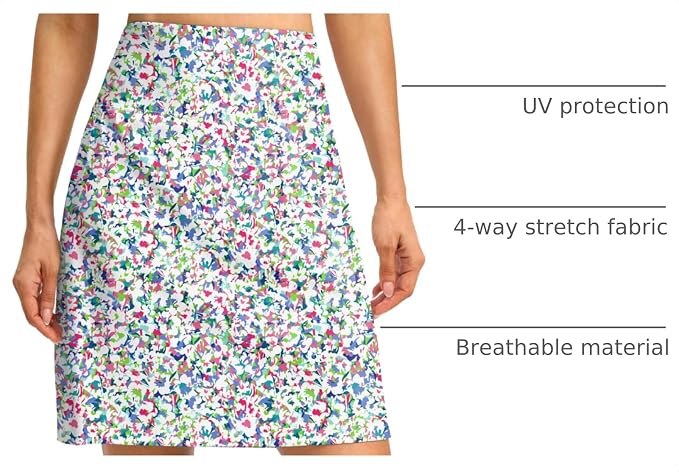 G Gradual 19" Skorts for Woman with Pockets High Waist Golf Skirt | Lightweight, Stretchy, Breathable, Tummy Control, Built-in Shorts, Athletic, Tennis, Pickleball, Casual Summer