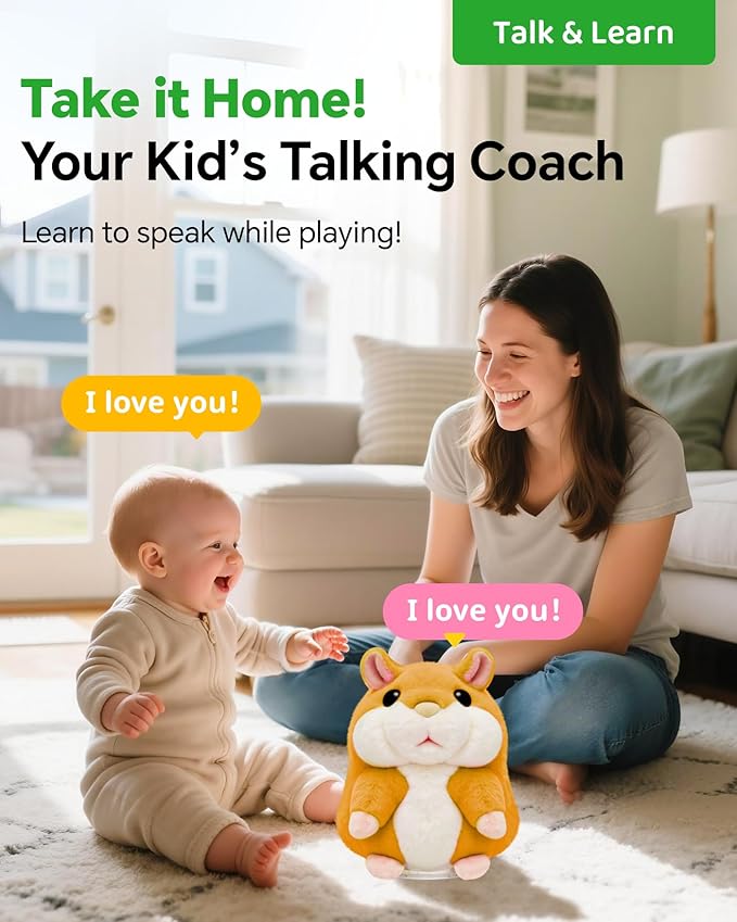 Christmas Best Gifts for Grandkids 2025 New Talking Hamster Toy,Top Toys for Ages 5-7 Girls Sellers Gag Gift Under 30,Speech Therapy Toys for Toddlers 1-3 Little Brown Stocking Stuffers