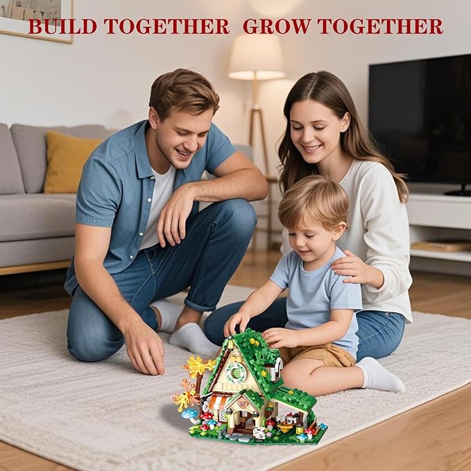 Forest Tree House Coffee House Building Blocks Set Toys,Mushroom House Building Blocks Kit,Best Present for 8+ Boys,Girls or Adults