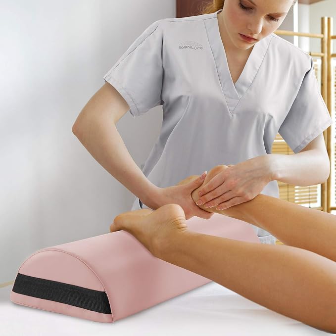 Saloniture Jumbo Half Round Massage Table Bolster Under-Knee Pillow Pad - 26 x 9 x 4.5 Inch - Pink