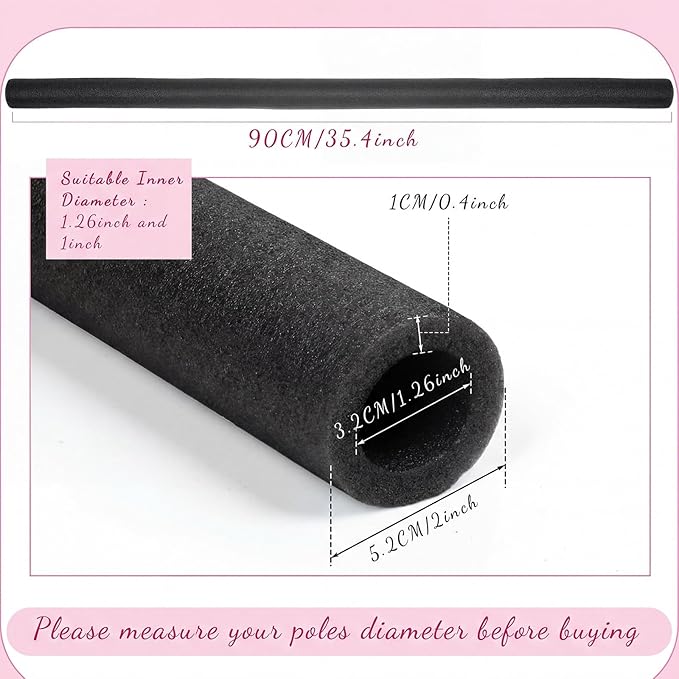 Gemscream 12 Pcs Trampoline Pole Foam Sleeve 35.4" Length 2026 Upgrade Materials Waterproof Trampoline Poles Cover Replacement for Outdoor Accessories