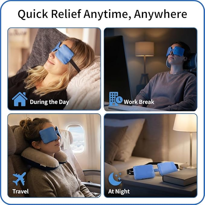 EyeGiene Insta-Warmth System Eye Mask, Heated Dry Eye Mask, Multi-Use Heat Treatment for Dryness, Fatigue, Styes, Blepharitis, Medical Device, Travel Accessories