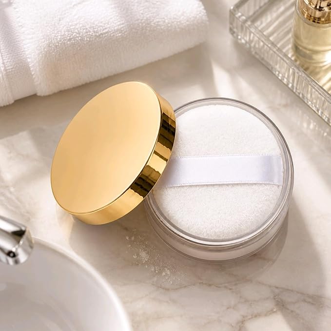 Body Powder for Women & Men, Unscented Fragrance-Free Comfort Powder, Dusting Powder, Bath Powder, All Natural, Talc Free Large 8oz Container with Soft Powder Puff, Silky Soft Smooth Skin, Made in USA