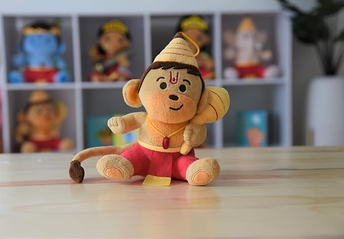 MODI TOYS Baby Hanuman (Small - 7 inch) Mantra Singing Plush Toy | Ideal for Newborns, Infants, Toddlers, Grandparents | Best for Diwali, Baby Shower, Birthday, Housewarming