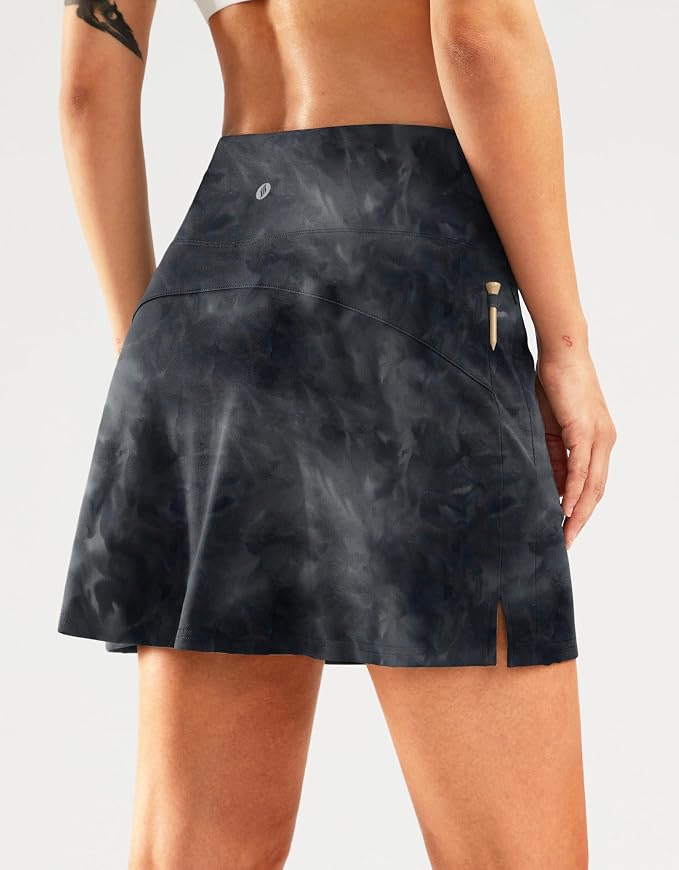 16" Golf Skirt with 2 Zipper Pockets | Tee Holder, Mesh Shorts, High Waisted, Casual, Pickleball, Athletic, Tennis, Skorts for Women