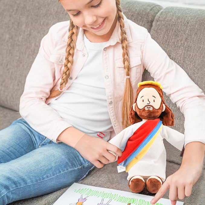Jesus Stuffed Doll Plushie, 14" My Friend Jesus Plush, Christian Religious Party Gifts for Kids, Baptism, Easter, Christmas Church