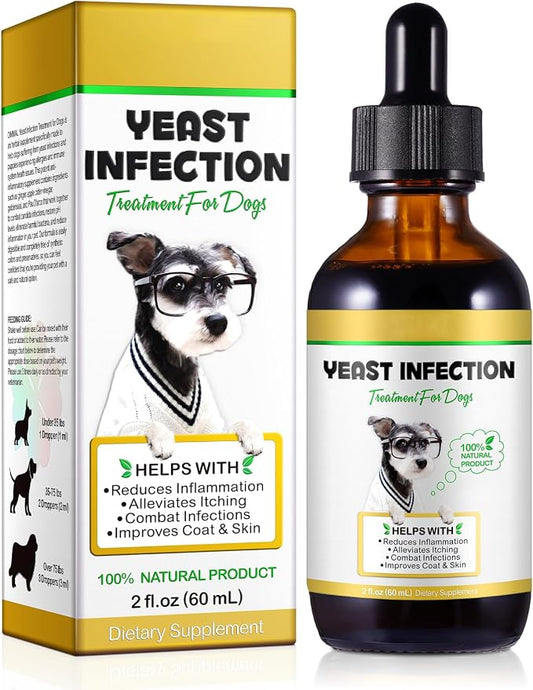 Yeast Infection Treatment for Dogs,Dog Ear Infection Treatment, Soothing Dog Yeast Infection,Allergy Relief,Natural Fast Relief Drop for Immune Health - 2 fl oz