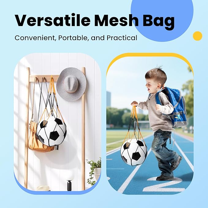 INPODAK Toddler Soccer Ball Size 3 Black and White Classic Balls for Kids 2-8 with Pump, Mesh Bag and Gift Box for Birthdays, Christmas, and Parties