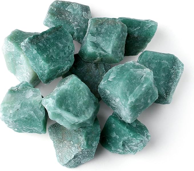 LAIDANLA 1lb 2" Green Aventurine Natural Rough Stones Crystal Large Raw Crystals Bulk Healing Gemstones for Reiki Healing Tumbling Fountain Rocks Wire Wrapping Decoration Cabbing Lapidary