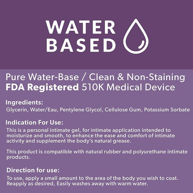 3 Eight oz. Bottles of Water Based Personal Lubricant for Men & Women