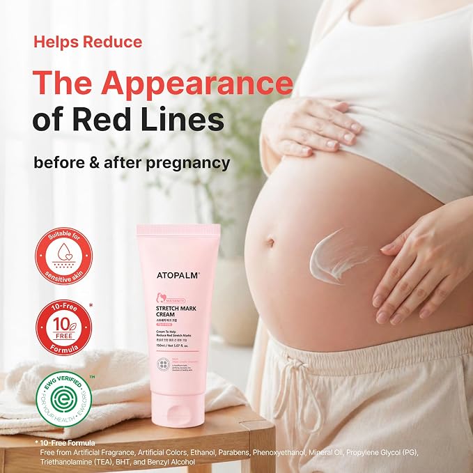 ATOPALM Maternity Care Stretch Mark Cream, 150ml 5 Fl Oz, Canola Oil Postpartum Skin Care| Pregnancy Red Lines Relief | Skin Swelling Elasticity Improvement| Gentle Body Moisturizing | Kbeauty