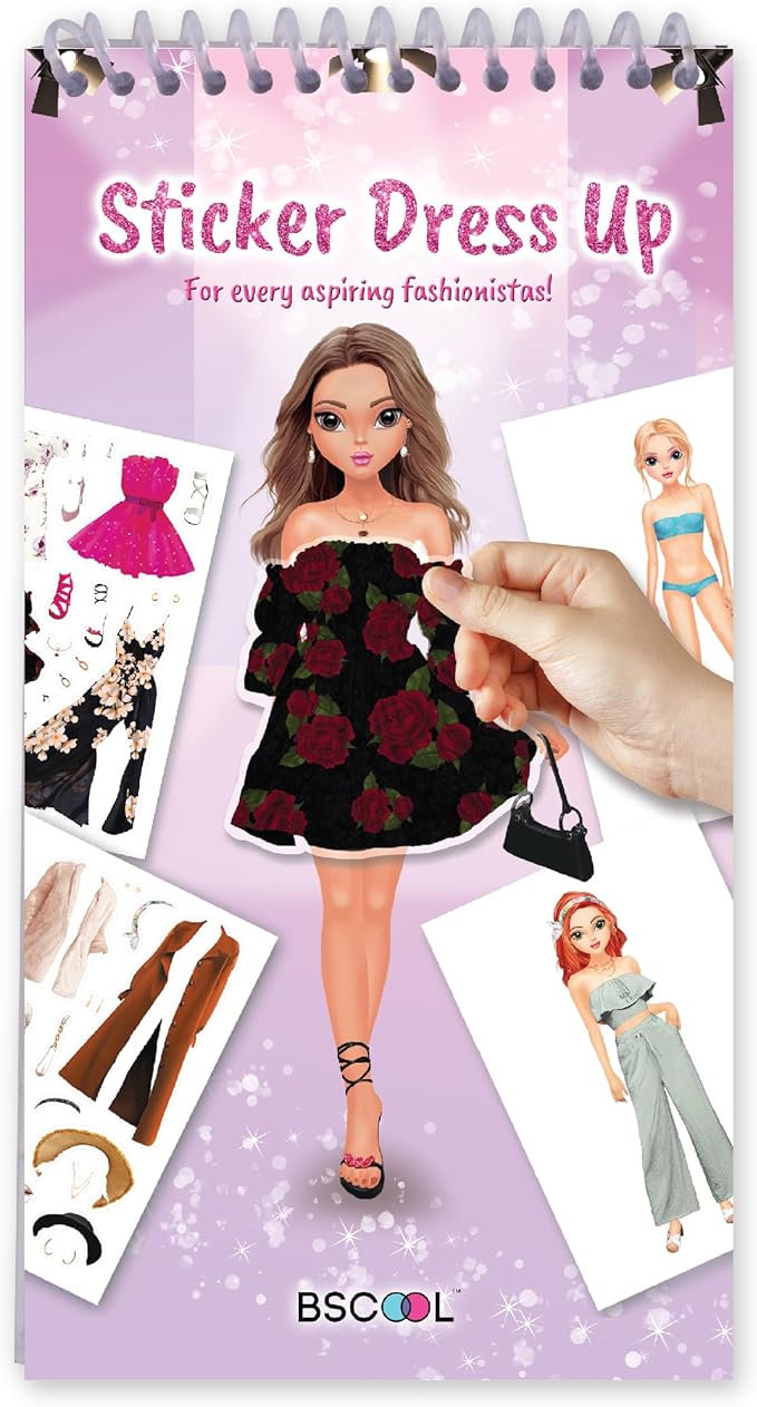 Sticker Dress up - Sticker Activity Book for Kids. Learn Girls Fashion Design with Stickers and Guides for Kids 5 and up. Little Designer Creativity Book. Stickers, Paper Dolls. Gift for Girls
