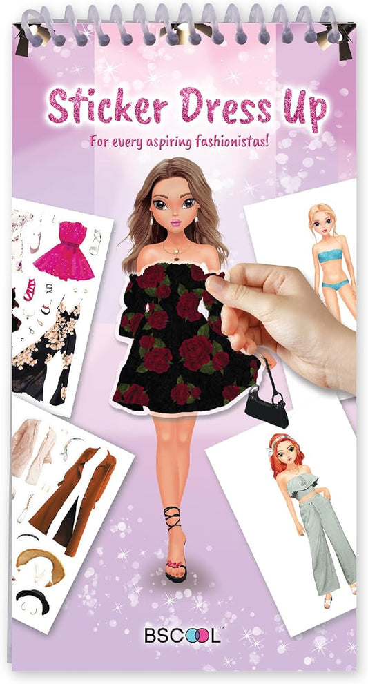 Sticker Dress up - Sticker Activity Book for Kids. Learn Girls Fashion Design with Stickers and Guides for Kids 5 and up. Little Designer Creativity Book. Stickers, Paper Dolls. Gift for Girls