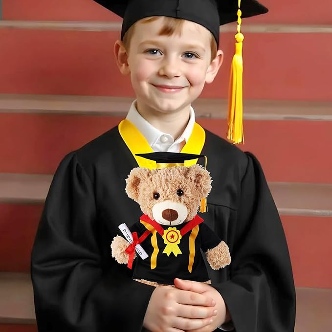 Set of 1 Graduation Teddy Bear Clothes Cap & Gow Outfit Fits Make Your Own Most 14" - 18" Bear Plush Stuffed Animal Outfit Pet Dog Doll Cap and Gown Build a Bear Clothe(Graduation E, Fit 14"-18")