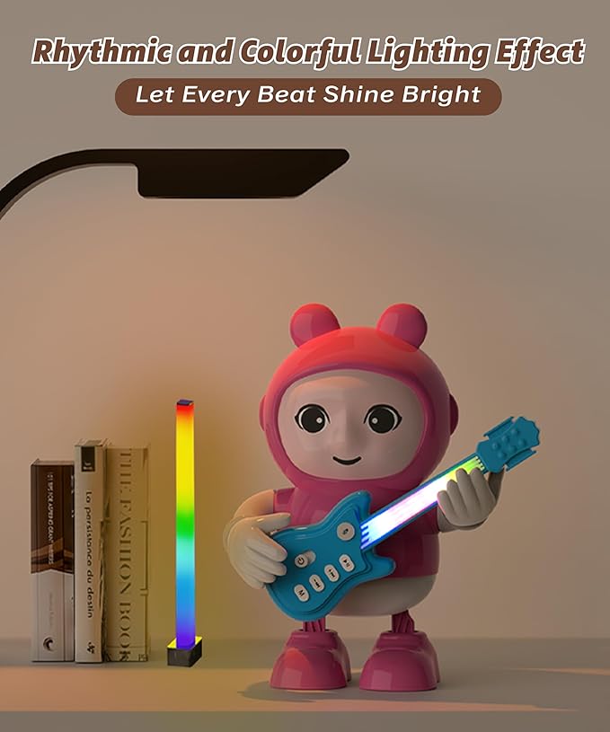 URROY Kids Karaoke Machine with Microphone – Mini Portable Bluetooth Speaker for Kids Ages 3-12, Cartoon Dancing Karaoke Toy with LED Lights Singing Gift for Girls & Boys Birthday