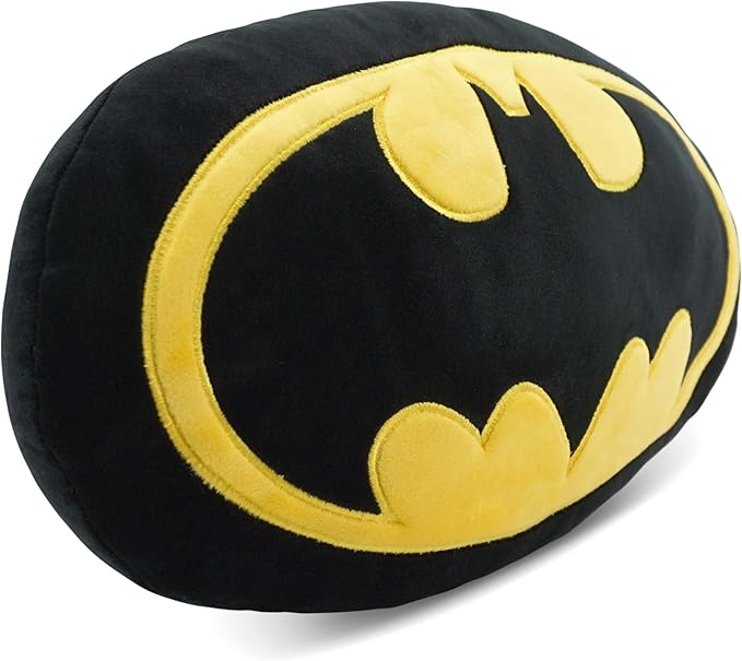 Northwest Batman Classic Logo Cloud Pillow 12" – Superhero Plush Stuffed Toy, Kids & Adults Room Decor, Gift for Batman Fans
