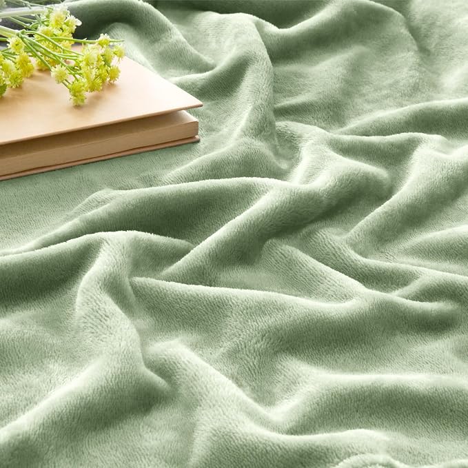 BEDELITE Fleece Blanket Soft Plush Twin Size Blanket Sage Green 60"x80" | Ultra Soft Fleece, Plush Microfiber, Lightweight Warmth, All Season Comfort, Fade Resistant, Machine Washable, Couch Sofa Bed