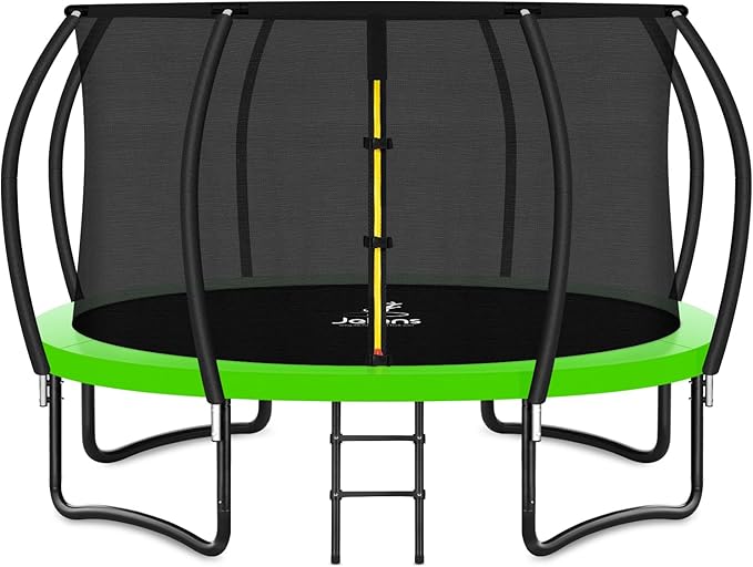 JELENS Trampoline 8FT 10FT 12FT 14FT 15FT 16FT, Recreational Trampolines with Enclosure Net, Outdoor Anti-Rust Trampolines for Kids and Adults, ASTM Approved