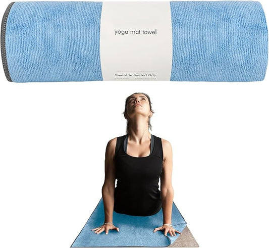 Muka Yoga Mat Towel for Hot Yoga Non-Slip, Pilates Mat Cover Absorbent Soft Gym Sweat Towel 72x24 Inch