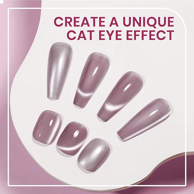 Magnetic Nail Polish Non Gel Quick Dry Glitter Cat Eye Nail Polish Cats Eye Toe Fingernail Air Drying Fast Lacquer Manicure Gift For Women Girls 16ml, 0.54fl oz