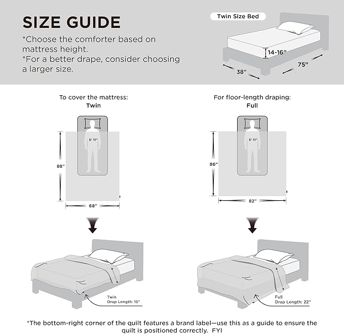 Bedsure Comforter Duvet Insert - Quilted Comforters Twin XL Size, All Season Duvet, GentleSoft Down Alternative Bedding Blanket, with 8 Tabs, Gifts for Women/Men, Purple, Twin XL 92 x 68 Inches